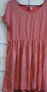 Red short sleeve flower dress